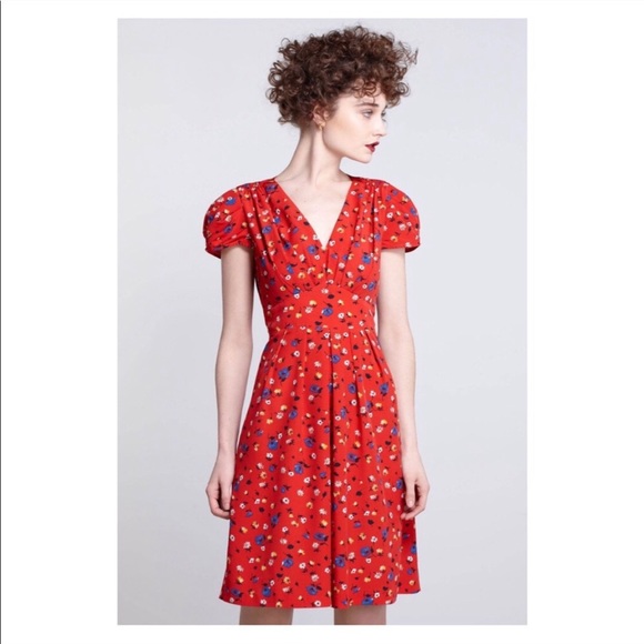 Anthropologie Dresses & Skirts - Anthropologie Basque Red Floral Dress